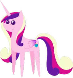 Size: 522x557 | Tagged: safe, artist:zacatron94, derpibooru import, edit, editor:slayerbvc, princess cadance, alicorn, pony, accessory-less edit, barehoof, cropped, female, image, mare, missing accessory, png, pointy ponies, simple background, solo, transparent background