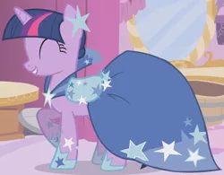 Size: 1456x1135 | Tagged: safe, derpibooru import, screencap, twilight sparkle, pony, unicorn, suited for success, clothes, cropped, cute, dress, eyes closed, female, gala dress, image, outfit catalog, png, solo, twiabetes, unicorn twilight