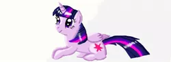 Size: 1051x384 | Tagged: safe, artist:maverickmam, derpibooru import, twilight sparkle, twilight sparkle (alicorn), alicorn, pony, female, image, jpeg, lying down, mare, prone, simple background, solo, white background