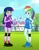 Size: 3090x4000 | Tagged: safe, artist:dieart77, derpibooru import, rainbow dash, twilight sparkle, human, equestria girls, absurd resolution, black footwear, blue skin, building, canterlot high, clothes, commission, daytime, dolphin shorts, duo, duo female, female, females only, fence, grass, gym shorts, hand on hip, happy, heroines, house, hypno eyes, hypnosis, hypnotized, image, jpeg, logo on topwear, long hair, metahuman, multicolored hair, one eyebrow raised, one knee arched, open mouth, outdoors, pink eyes, pink socks, pocket watch, purple skin, rainbow hair, shoes, shorts, side slit, side view, smiling, sneakers, socks, sports, sports shorts, standing, swirly eyes, tanktop, tomboy, two toned clothes, two toned clothes (blue & white), two toned clothes (purple & white), two toned footwear, two toned footwear (blue & white), url, white socks, wristband