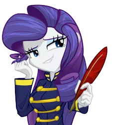 Size: 1200x1300 | Tagged: safe, artist:geraritydevillefort, derpibooru import, rarity, the count of monte rainbow, equestria girls, broadway, clothes, female, image, musical, png, quill, rarifort, simple background, solo, the count of monte cristo, transparent background, villefort
