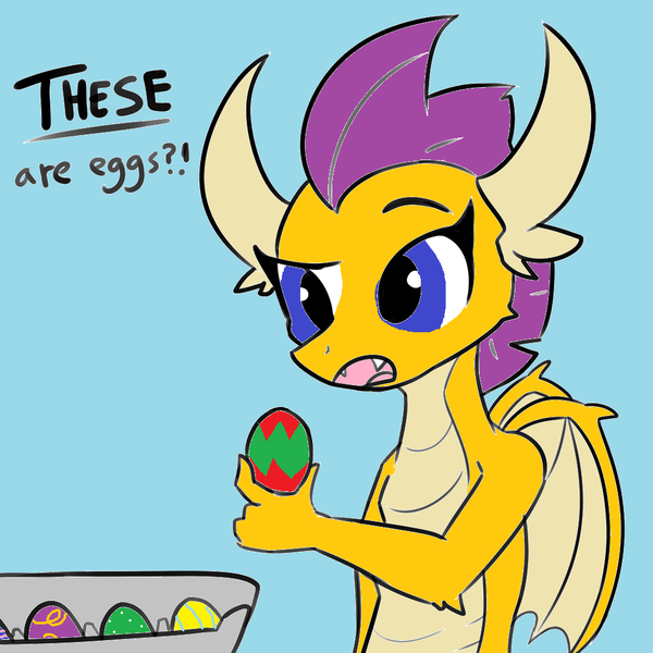 Size: 1024x1024 | Tagged: safe, artist:tjpones, color edit, derpibooru import, edit, smolder, dragon, colored, easter egg, egg, egg carton, female, food, grayscale, image, lineart, monochrome, png, simple background, solo