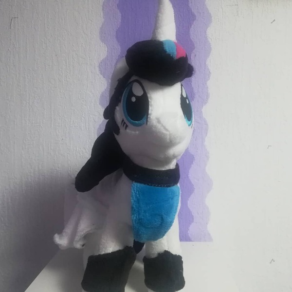 Size: 1080x1080 | Tagged: safe, artist:rxndxm.artist, derpibooru import, oc, oc:shooting star, unofficial characters only, pony, unicorn, clothes, dress, female, horn, image, irl, jpeg, mare, photo, plushie, smiling, solo, unicorn oc