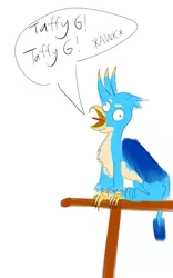 Size: 1000x1600 | Tagged: suggestive, artist:horsesplease, derpibooru import, gallus, behaving like a parrot, derp, doodle, gallus the parrot, image, png, pun, screaming, stupid