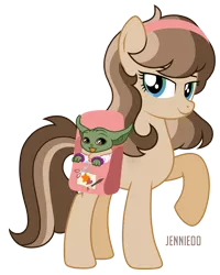 Size: 959x1200 | Tagged: safe, artist:jennieoo, derpibooru import, oc, oc:evie, earth pony, pony, baby yoda, bangs, grogu, image, png, show accurate, simple background, solo, star wars, the mandalorian, transparent background, vector, yoda