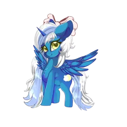 Size: 1024x1024 | Tagged: safe, artist:sakimiaji, derpibooru import, oc, oc:fleurbelle, alicorn, pony, alicorn oc, bow, chibi, cute, female, hair bow, horn, image, mare, png, simple background, transparent background, wings, yellow eyes