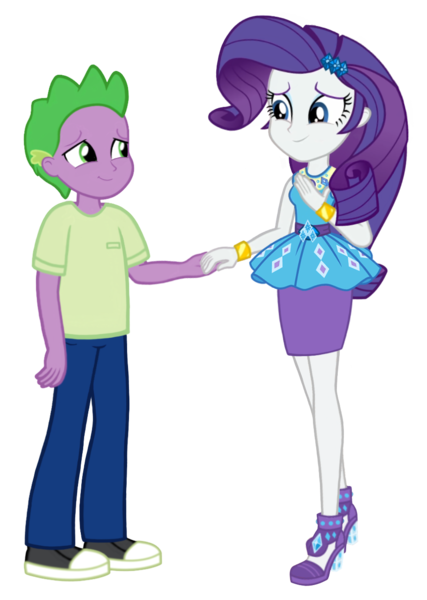 Size: 914x1284 | Tagged: safe, artist:georgegarza01, derpibooru import, rarity, spike, human, equestria girls, female, human spike, humanized, image, male, png, shipping, simple background, sparity, straight, transparent background
