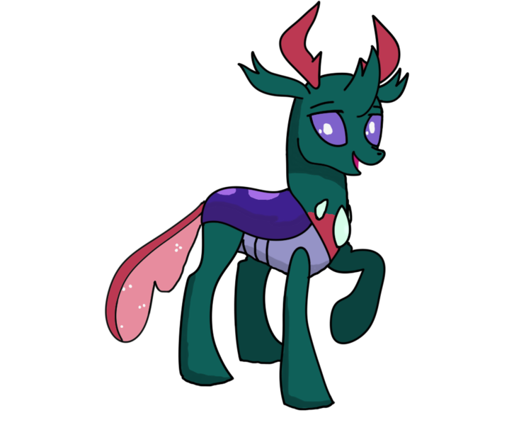 Size: 1000x800 | Tagged: safe, artist:whistle blossom, derpibooru import, pharynx, changedling, changeling, cute, derpibooru exclusive, image, male, open mouth, pharybetes, png, prince pharynx, raised hoof, royalty, shading, simple background, solo, transparent background