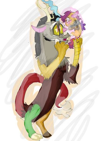 Size: 780x1040 | Tagged: safe, artist:cocolove2176, derpibooru import, oc, oc:coraliss rose, draconequus, hybrid, pegasus, pony, abstract background, draconequus oc, female, image, interspecies offspring, jpeg, male, mare, offspring, parent:discord, parent:fluttershy, parents:discoshy, wings