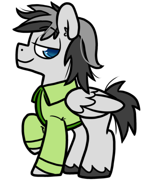 Size: 800x1000 | Tagged: safe, artist:paperbagpony, derpibooru import, oc, oc:silver circuit, pegasus, derpibooru community collaboration, 2021 community collab, clothes, image, male, pegasus oc, png, shirt, simple background, transparent background, unshorn fetlocks, wings