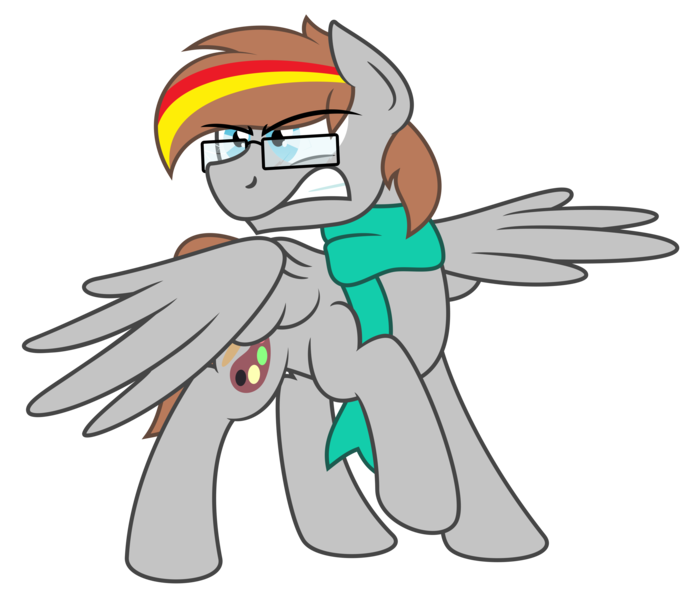 Size: 3500x3000 | Tagged: safe, artist:besttubahorse, derpibooru import, oc, oc:artic brush, unofficial characters only, pegasus, angry, broken glasses, clothes, glasses, image, png, scarf, scowl, simple background, transparent background, vector