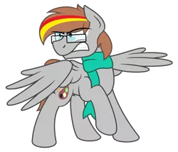 Size: 3500x3000 | Tagged: safe, artist:besttubahorse, derpibooru import, oc, oc:artic brush, unofficial characters only, pegasus, angry, broken glasses, clothes, glasses, image, png, scarf, scowl, simple background, transparent background, vector