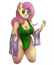 Size: 5000x6000 | Tagged: suggestive, artist:0blackster, derpibooru import, fluttershy, anthro, pegasus, absurd resolution, adorasexy, breasts, busty fluttershy, cleavage, clothes, cute, female, image, one-piece swimsuit, png, sexy, shyabetes, simple background, solo, solo female, swimsuit, towel, white background