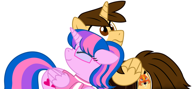 Size: 12685x5839 | Tagged: safe, artist:ejlightning007arts, derpibooru import, oc, oc:ej, oc:hsu amity, unofficial characters only, alicorn, pony, absurd resolution, amityej, base used, clothes, cute, eyes closed, female, glasses, image, male, mare, oc x oc, png, shipping, shipping fuel, simple background, stallion, straight, transparent background, unexpected, vector