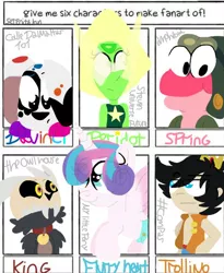 Size: 480x584 | Tagged: safe, artist:brisaserena, derpibooru import, princess flurry heart, alicorn, anthro, dalmatian, dog, human, pony, six fanarts, 101 dalmatian street, amphibia, anthro with ponies, bust, crossover, female, filly, furry, image, jpeg, king (the owl house), peridot (steven universe), sprig plantar, steven universe, the owl house