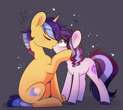 Size: 1280x1148 | Tagged: safe, artist:cloud-fly, derpibooru import, oc, unofficial characters only, pony, unicorn, female, image, jpeg, kissing, male, mare, stallion