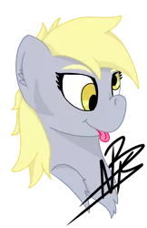 Size: 1200x1848 | Tagged: safe, artist:shappy the lamia, derpibooru import, derpy hooves, ditzy doo, pegasus, pony, bust, cute, derp, eyebrows, happy, image, png, signature, simple background, smiling, solo, tongue out, transparent background