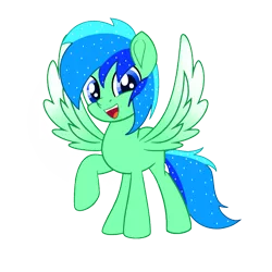 Size: 1500x1500 | Tagged: safe, artist:jadebreeze115, derpibooru import, oc, oc:jade breeze, pegasus, pony, derpibooru community collaboration, 2021 community collab, artist, blue eyes, colored wings, gradient wings, image, male, newbie artist training grounds, png, simple background, smiling, smiling at you, stallion, transparent background, wings