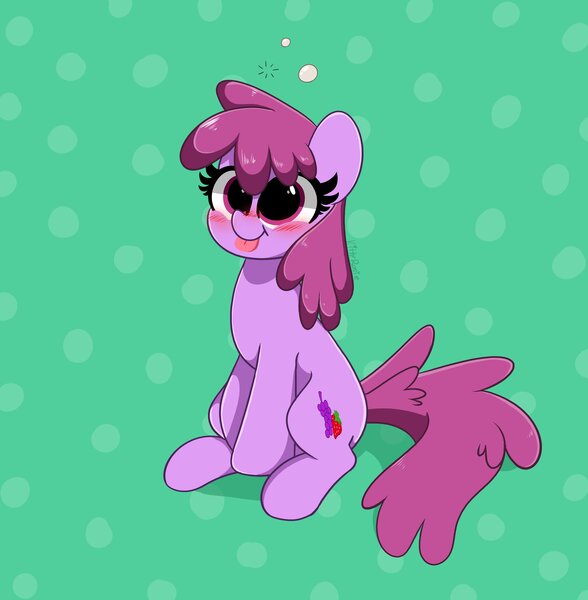 Size: 4012x4096 | Tagged: safe, artist:kittyrosie, derpibooru import, berry punch, berryshine, earth pony, pony, berrybetes, blushing, cute, digital art, drunk, drunk bubbles, female, image, jpeg, smiling, solo, tongue out