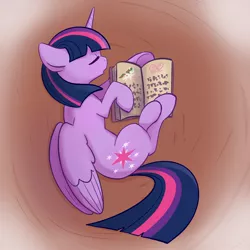 Size: 2048x2048 | Tagged: safe, artist:pfeffaroo, derpibooru import, twilight sparkle, twilight sparkle (alicorn), alicorn, pony, book, bookhorse, eyes closed, female, high res, image, jpeg, lying down, mare, open book, open mouth, profile, side, sleeping, solo, that pony sure does love books, wings