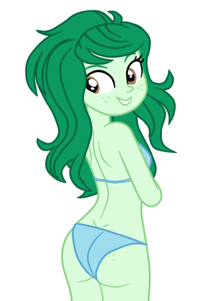 Size: 880x1269 | Tagged: suggestive, artist:gmaplay, derpibooru import, wallflower blush, equestria girls, ass, bikini, breasts, butt, butt freckles, clothes, female, freckles, image, midriff, png, solo, swimsuit, wallflower butt