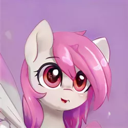 Size: 1024x1024 | Tagged: safe, artist:thisponydoesnotexist, derpibooru import, machine learning generated, pegasus, pony, image, jpeg, neural network, not roseluck, open mouth, red eyes