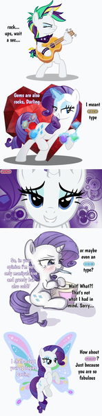 Size: 944x3816 | Tagged: safe, artist:shadowglider2236, artist:tcn1205, artist:theshadowstone, artist:vector-brony, derpibooru import, editor:fluttershyisnot adoormat, rarity, pony, unicorn, alternate hairstyle, bedroom eyes, butterfly wings, darling, female, fire ruby, food, gem, glimmer wings, gossamer wings, guitar, guitarity, ice cream, image, jpeg, levitation, magic, mare, meme, musical instrument, pokémon, punk, raripunk, ruby, telekinesis, wings