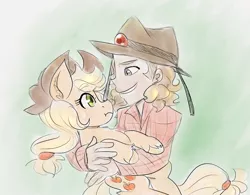 Size: 1040x811 | Tagged: safe, artist:mimiporcellini, derpibooru import, applejack, earth pony, human, crossover, crossover shipping, hol horse, holjack, image, interspecies, jojo's bizarre adventure, png, shipping