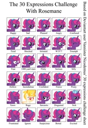 Size: 3402x4938 | Tagged: safe, artist:andrevus, derpibooru import, oc, oc:pinkmane, unofficial characters only, alicorn, pony, 30 expressions challenge, alicorn oc, angry, burning, challenge, expressions, happy, horn, image, png, pouty, sad, shocked, shocked expression, sick, simple background, sleepy, white background, wings
