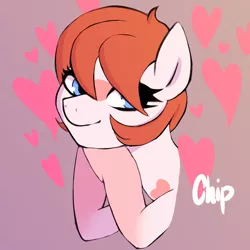 Size: 1200x1200 | Tagged: safe, artist:plaguemare, derpibooru import, oc, oc:chip breeze, unofficial characters only, pony, heart, image, png, simple background, smiling, smug