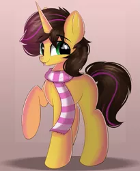 Size: 3299x4025 | Tagged: safe, artist:janelearts, derpibooru import, oc, oc:joshua weedminster, unofficial characters only, pony, unicorn, :p, clothes, horn, image, png, scarf, solo, tongue out, unicorn oc