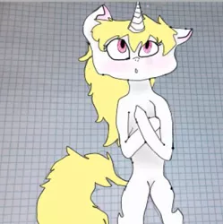 Size: 449x450 | Tagged: safe, artist:pawstheartest, derpibooru import, oc, unofficial characters only, pony, unicorn, colored, graph paper, horn, image, jpeg, looking up, solo, unicorn oc