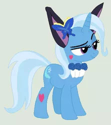 Size: 394x443 | Tagged: safe, artist:jadethepegasus, derpibooru import, trixie, butterfly, insect, pony, unicorn, bunny ears, clothes, cosplay, costume, crossover, female, flower, hairpin, heart, image, jewelpet, luea, mare, png, simple background, solo