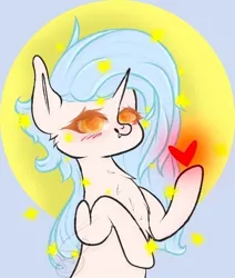 Size: 464x546 | Tagged: safe, artist:nel_liddell, derpibooru import, oc, unofficial characters only, pony, unicorn, bust, heart, horn, image, jpeg, solo, unicorn oc