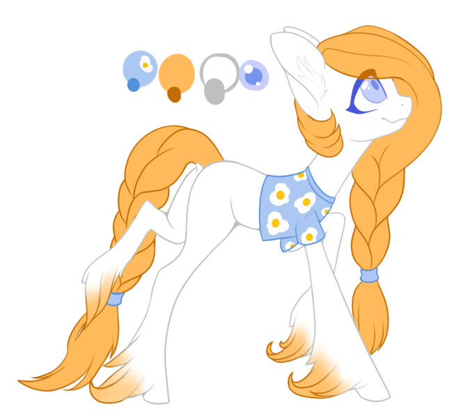 Size: 2629x2407 | Tagged: safe, artist:helemaranth, derpibooru import, oc, oc:mia, unofficial characters only, earth pony, pony, braid, braided tail, earth pony oc, hoof fluff, image, looking up, png, reference sheet, simple background, smiling, solo, transparent background