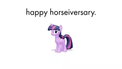 Size: 1920x1080 | Tagged: safe, artist:johnny b. mediocre, derpibooru import, twilight sparkle, twilight sparkle (alicorn), alicorn, pony, 3d, female, happy birthday mlp:fim, image, looking at you, mare, mlp fim's tenth anniversary, mmd, png, simple background, solo, text, white background