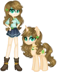 Size: 1280x1597 | Tagged: safe, artist:fantarianna, derpibooru import, applejack, rarity, oc, unofficial characters only, pony, unicorn, equestria girls, boots, clothes, equestria girls-ified, eyelashes, female, fusion, hand on hip, hands on hip, high heel boots, high heels, horn, human and pony, human ponidox, image, jewelry, magical lesbian spawn, makeup, necklace, offspring, parent:applejack, parent:rarity, parents:rarijack, png, self ponidox, shoes, simple background, skirt, smiling, transparent background, unicorn oc