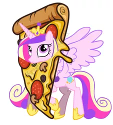 Size: 1160x1284 | Tagged: safe, artist:laszlvfx, derpibooru import, edit, princess cadance, alicorn, pony, absurd resolution, cheese pizza, clothes, costume, cutie mark, female, flying, food, image, mare, mushroom, pepperoni pizza, pizza, pizza costume, png, simple background, solo, that pony sure does love pizza, transparent background, vector