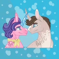 Size: 1200x1200 | Tagged: safe, artist:ponylove121, derpibooru import, cookie crumbles, hondo flanks, cookieflanks, female, image, male, png, redesign, shipping, straight