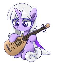 Size: 3107x3484 | Tagged: safe, artist:ce2438, derpibooru import, oc, oc:little ghost, unofficial characters only, pony, unicorn, female, guitar, image, moorish guitar, musical instrument, png, simple background, solo, transparent background