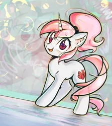 Size: 3034x3395 | Tagged: safe, artist:mirroredsea, banned from derpibooru, deleted from derpibooru, derpibooru import, oc, oc:candy blossom, unofficial characters only, pony, unicorn, cute, female, gift art, image, looking at you, mare, ocbetes, png, smiling, solo, zoom layer