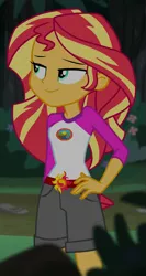 Size: 491x922 | Tagged: safe, derpibooru import, screencap, sunset shimmer, equestria girls, legend of everfree, legend of everfree - bloopers, cropped, image, png, solo