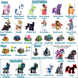 Size: 1500x1500 | Tagged: safe, derpibooru import, idw, big macintosh, granny smith, high heel, long face, mayor blossom, princess cadance, queen haydon, queen trottingham, scorpan, shadowmane, shining armor, smudge (character), the headless horse (character), alicorn, anthro, changeling, earth pony, gargoyle, headless horse, pegasus, pony, unicorn, the return of queen chrysalis, spoiler:comic, balkham asylum, bulky changeling, evil cadance, female, francesco, gameloft, hamster of pygolia, headless, image, male, mare, mirror universe, png, simple background, spear, stallion, transparent background, weapon