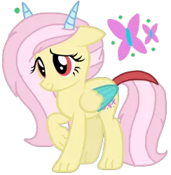 Size: 1056x1080 | Tagged: safe, artist:徐詩珮, derpibooru import, oc, oc:velen butter, unofficial characters only, hybrid, image, interspecies offspring, offspring, parent:discord, parent:fluttershy, parents:discoshy, png, simple background, solo, transparent background