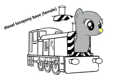 Size: 976x607 | Tagged: safe, derpibooru import, ponified, object pony, original species, pony, train pony, base, diesel, female, image, locomotive, mare, png, train