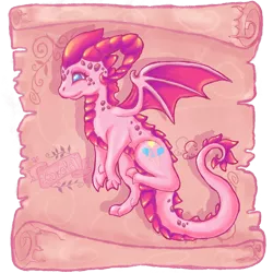 Size: 1000x1000 | Tagged: safe, alternate version, artist:kokolat_spark, derpibooru import, pinkie pie, dragon, dragonified, female, horns, image, pinkiedragon, png, simple background, solo, species swap, transparent background, wings