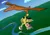 Size: 4140x2880 | Tagged: safe, artist:dacaoo, derpibooru import, daring do, dinosaur, pegasus, pony, pterodactyl, cloud, hat, image, png, river, safari hat, upside down