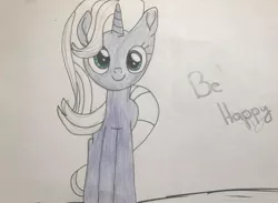 Size: 1080x789 | Tagged: safe, artist:lillycloudart, derpibooru import, trixie, pony, unicorn, eyelashes, female, horn, image, jpeg, mare, smiling, solo, traditional art