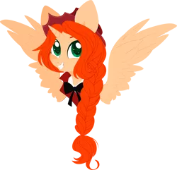 Size: 5000x4829 | Tagged: safe, artist:belka-sempai, derpibooru import, oc, unofficial characters only, pegasus, pony, braid, commission, happy, hat, image, pegasus oc, png, simple background, solo, transparent background, wings