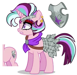 Size: 1135x1115 | Tagged: safe, artist:venomous-cookietwt, derpibooru import, oc, pony, unicorn, armor, base used, circlet, female, image, mare, offspring, parent:flash magnus, parent:twilight sparkle, png, simple background, solo, transparent background